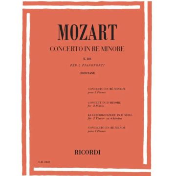 W.A.Mozart Concerto in Re minore k.466 per 2 Pianoforti ed. Ricordi 