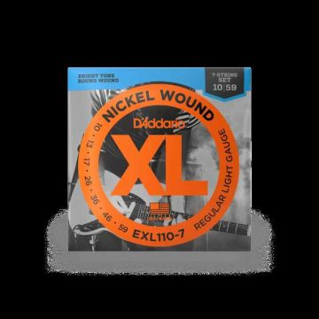 Corde elettrica D`Addario EXL110-7 nickel wound 7 corde regular light 10-59