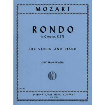 Rondò K 373 Do Francescatti Wolfgang Amadeus Mozart book Violino e Pianoforte