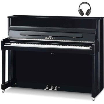Kawai K200 ATX4 nero lucido h 114cm. finiture cromatate