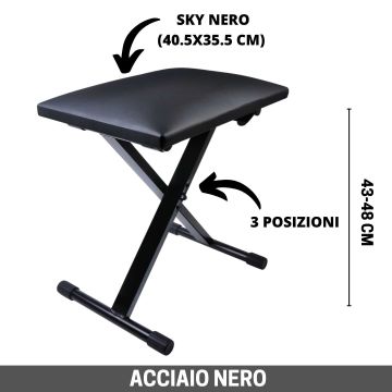 Soundsation KB-200 panca per pianforte regolabile in altezza