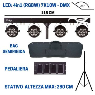 Kit Luci Sagitter led 7X10w RGBW/FC 