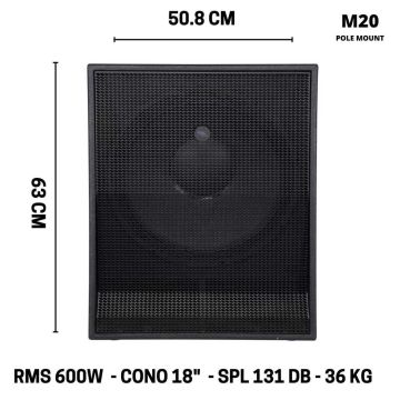 Subwoofer Proel S18A 600W 18"