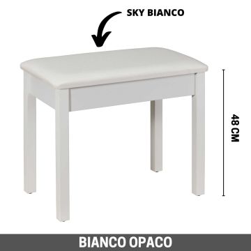 Panca fissa Soundsation bianco opaco seduta skay bianco