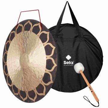 Sela SEGO40WIL Wind Gong 40" bronzo con battente e borsa fiori di loto