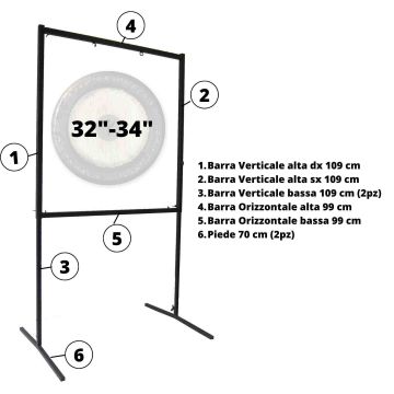 Supporto Gong Paiste quadrato da terra per 1 Gong 32/34"