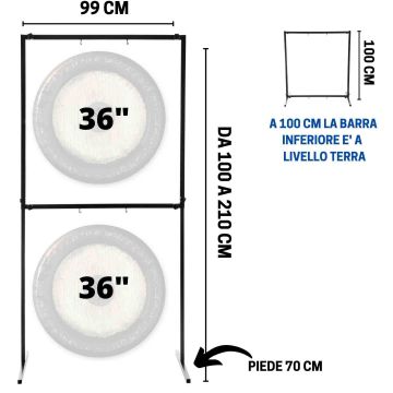 Supporto Gong Wuhan per 2 Gong fino a 36" 91cm