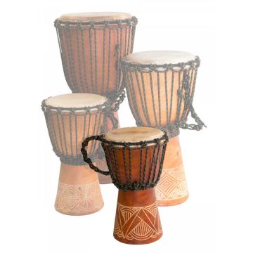 Terre' Djembe 7" intagliato mogano