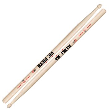 Bacchette Vic Firth American Classic 2B Hickory Punta Legno Goccia 