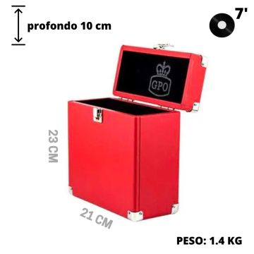 Porta vinili GPO 7" red