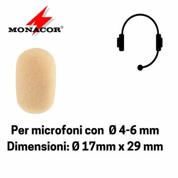 Antivento Monacor WS-300 17x29mm - 4/6Ø